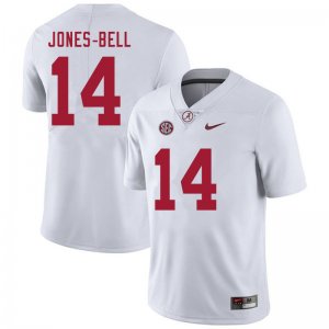 NCAA Men's Alabama Crimson Tide #14 Thaiu Jones-Bell Stitched College 2020 Nike Authentic White Football Jersey OG17N01RZ